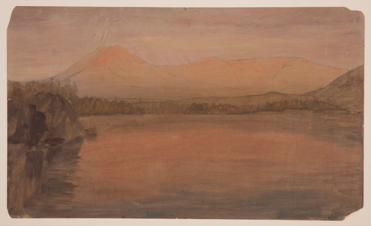 Rajz, Mts. Katahdin és Turner a Katahdin-tó felől, 1860-78 alkotó: Frederic Edwin Church