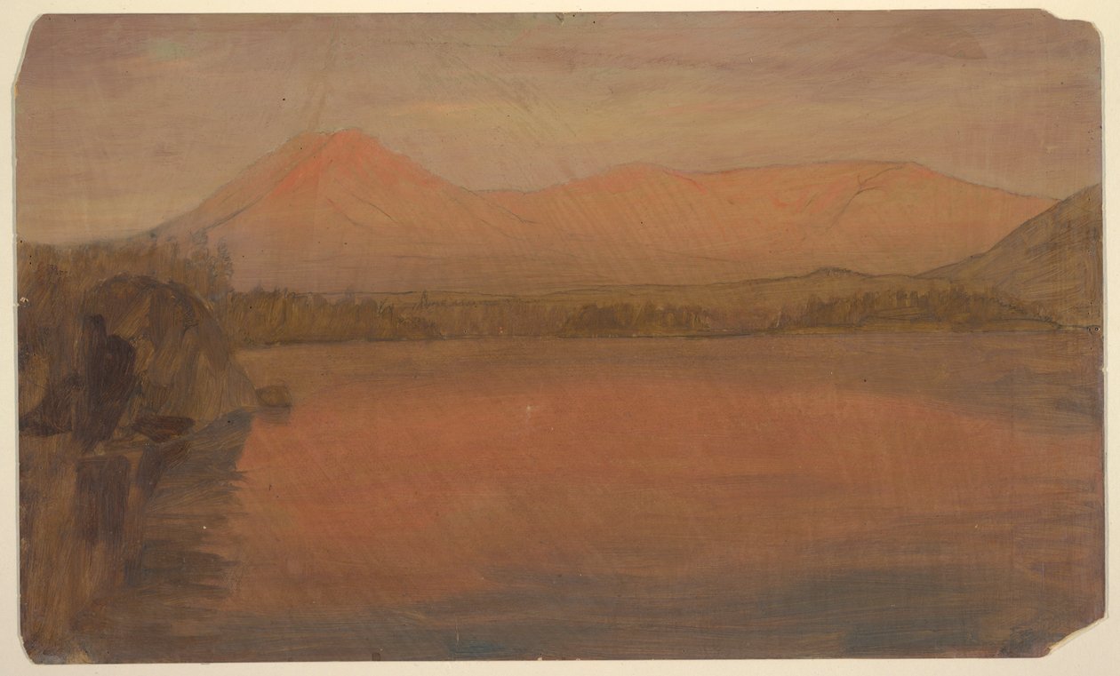 Rajz, Mts. Katahdin és Turner a Katahdin-tó felől, 1860-78 alkotó: Frederic Edwin Church