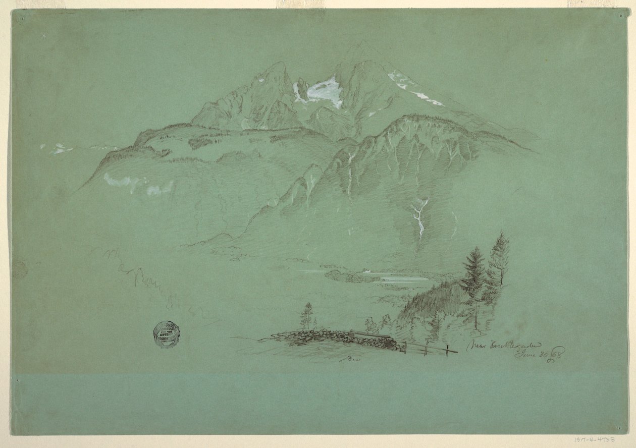 Rajz, Berchtesgaden közelében, Bajorország, 1868. június 30. alkotó: Frederic Edwin Church