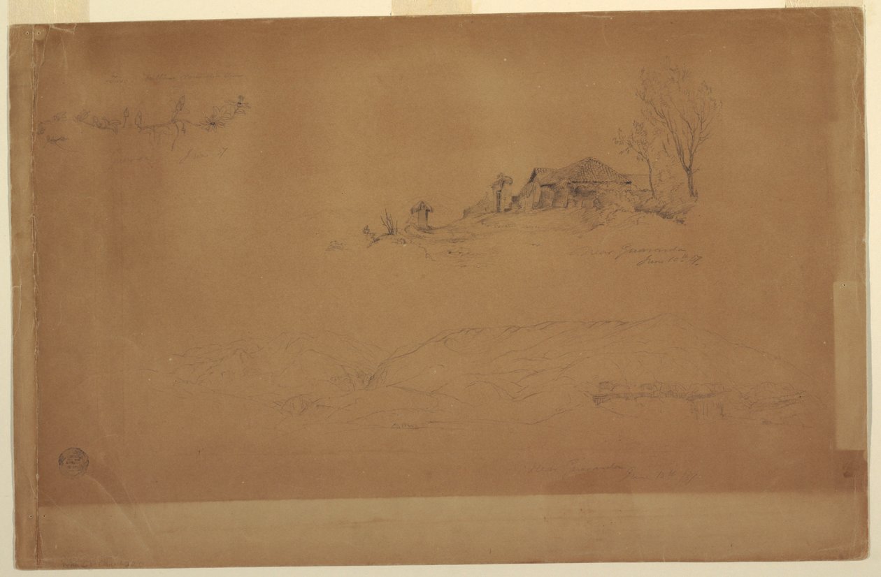 Rajz, Guaranda közelében, Ecuador, 1857. június 10. alkotó: Frederic Edwin Church