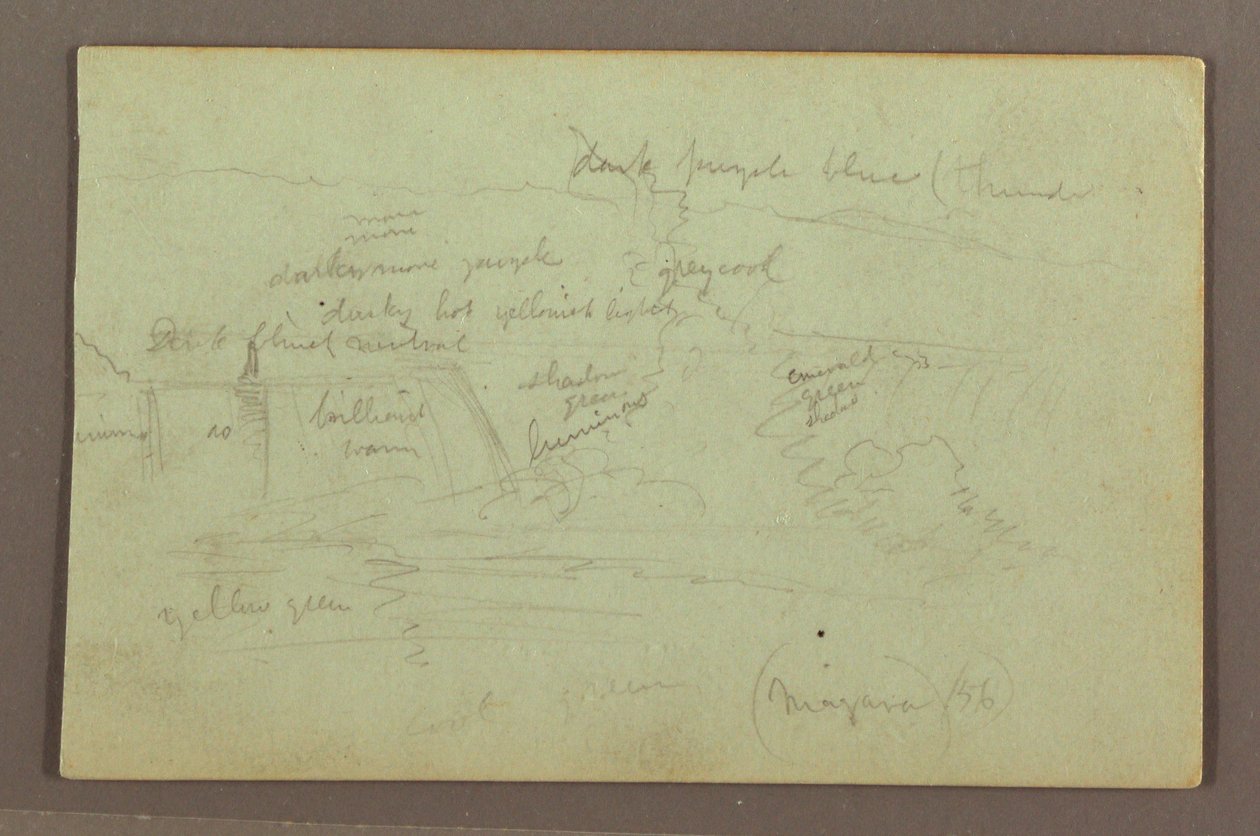 Rajz, A Niagara-vízesés a kanadai oldalról nézve, 1856 alkotó: Frederic Edwin Church