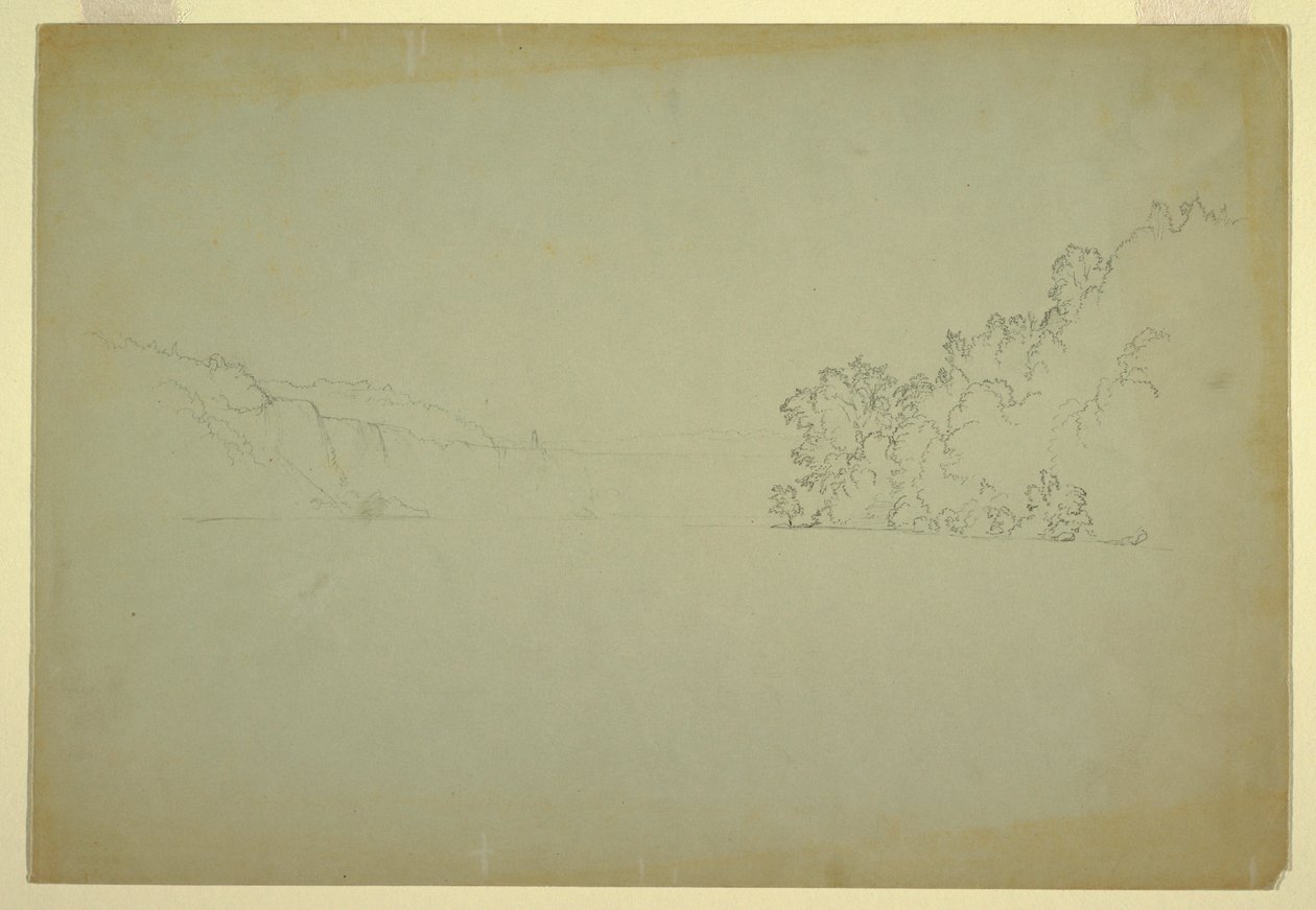 Rajz, Niagara-vízesés északnyugatról, 1856 alkotó: Frederic Edwin Church