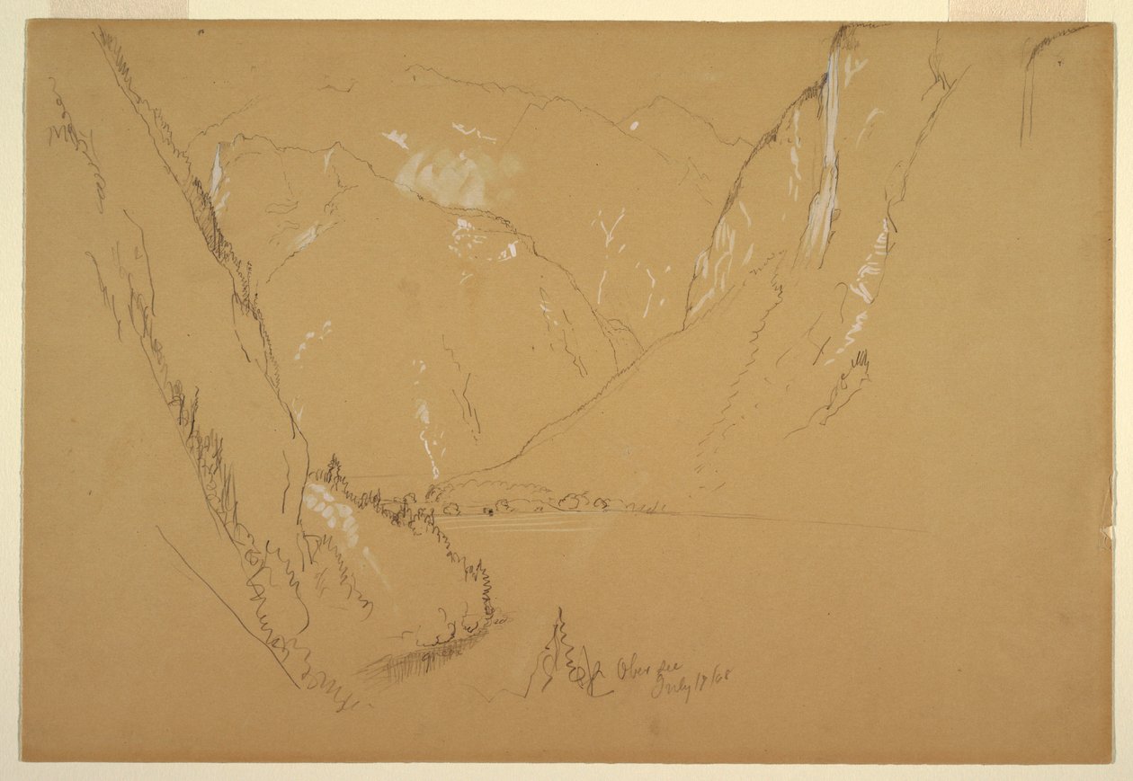 Rajz, "Obersee", Berchtesgarden közelében, Bajorország, 1868. július 17. alkotó: Frederic Edwin Church