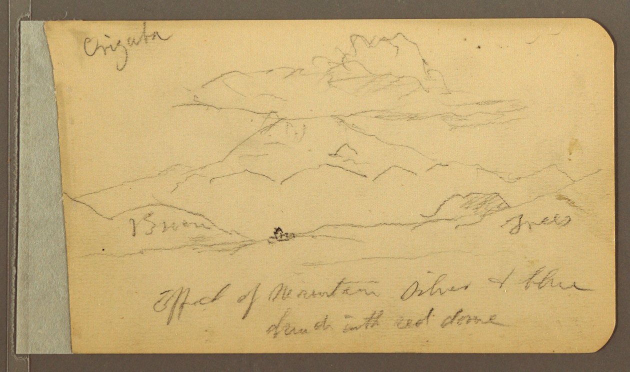 Rajz, Orizaba; hátoldal: Égbolt, 1889 alkotó: Frederic Edwin Church