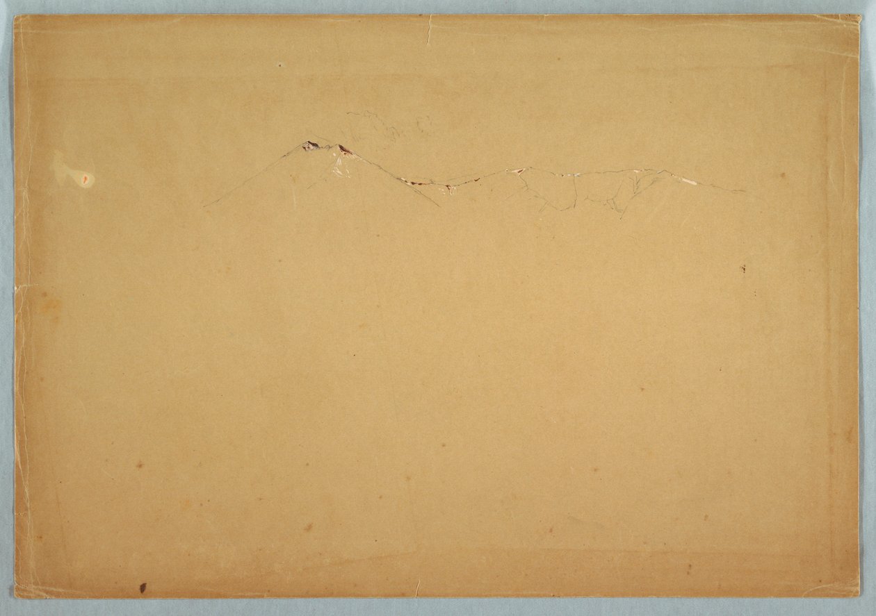 Rajz, A Katahdin hegy körvonala, Maine, 1856-60 körül. alkotó: Frederic Edwin Church