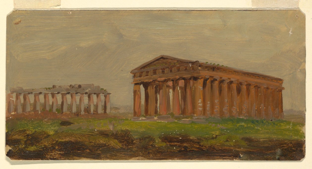 Rajz, Paestum, Neptunusz-templom, 1868 alkotó: Frederic Edwin Church