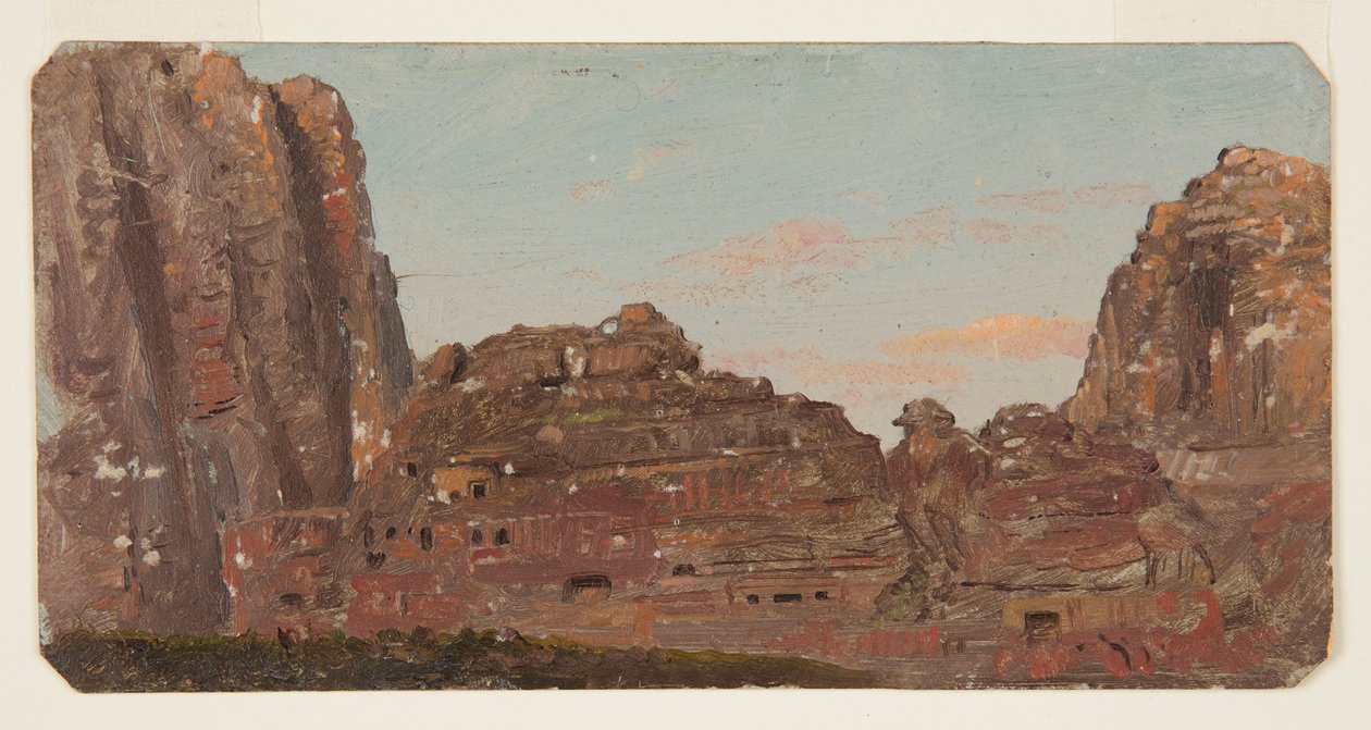 Rajz, Petra, Khirbet en-Nasara sziklakamrák, 1868 februárja alkotó: Frederic Edwin Church