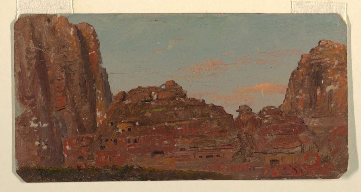 Rajz, Petra, Khirbet en-Nasara sziklakamrák, 1868 februárja alkotó: Frederic Edwin Church