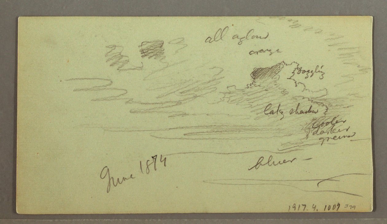 Rajz, Folyó a hegységen keresztül, valószínűleg 1874 alkotó: Frederic Edwin Church