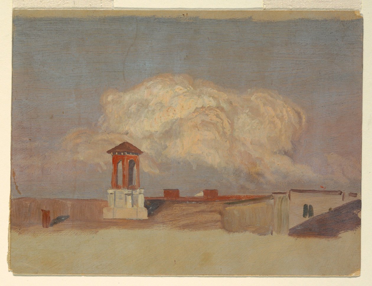 Rajz, Egy olasz város tetőszerkezete, 1868-69 alkotó: Frederic Edwin Church