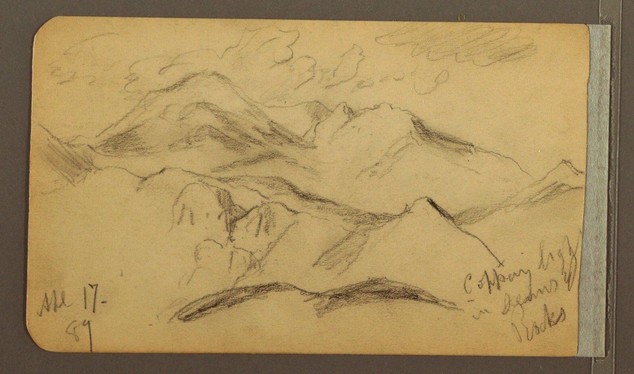 Rajz, Sziklás hegyek, 1889. április 17. alkotó: Frederic Edwin Church