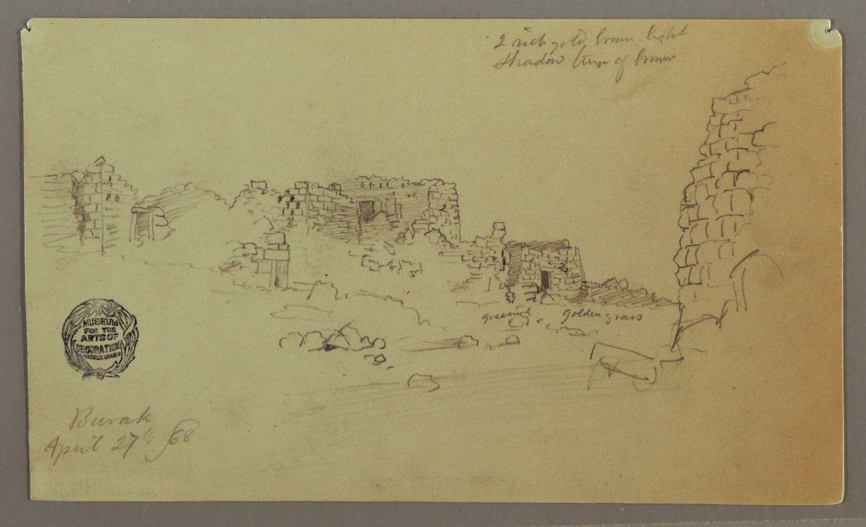 Rajz, romok, 1868. április 27. alkotó: Frederic Edwin Church