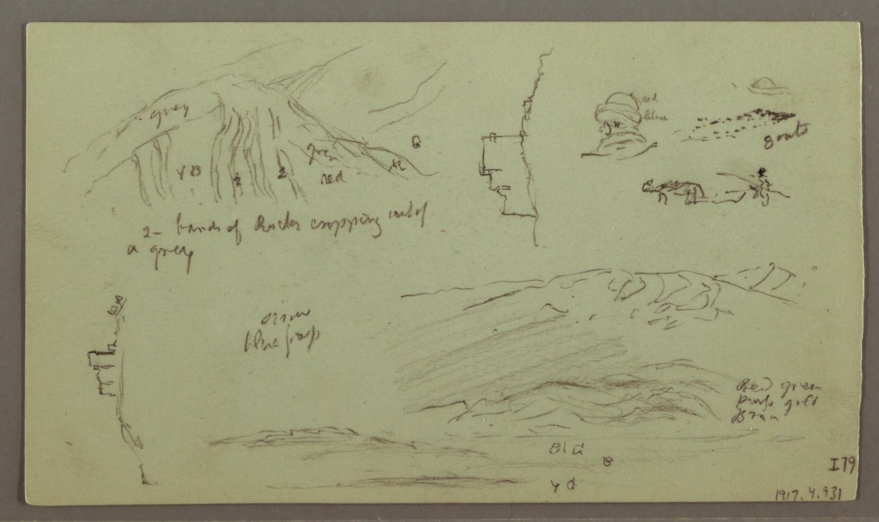 Rajz, Romok, Figuratanulmány, 1868. április 27. alkotó: Frederic Edwin Church