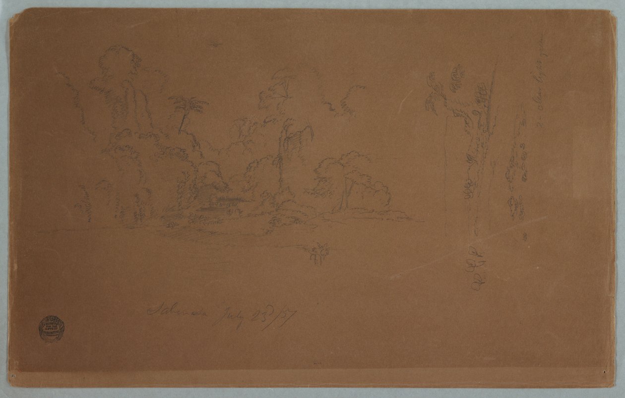 Rajz, Saberreta, Ecuador, 1857. július 23. alkotó: Frederic Edwin Church