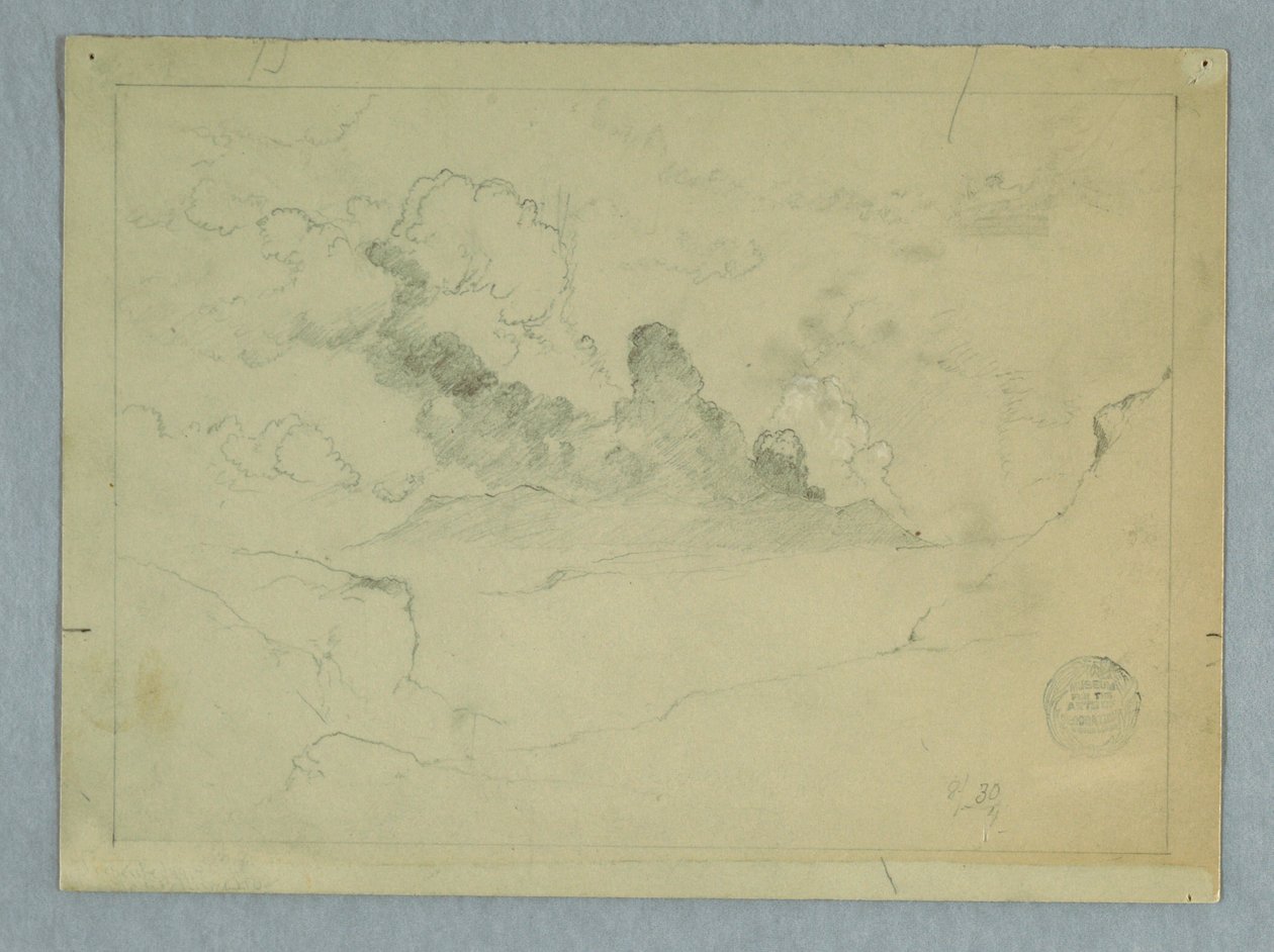 Rajz, Sangay vulkán kitörése, Ecuador, 1857-62 alkotó: Frederic Edwin Church