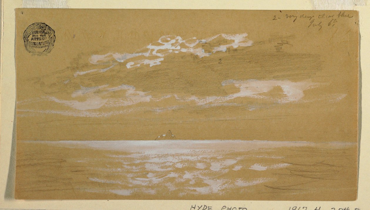 Rajz, Tengeri táj, Új-Fundland, 1859. július 6. alkotó: Frederic Edwin Church