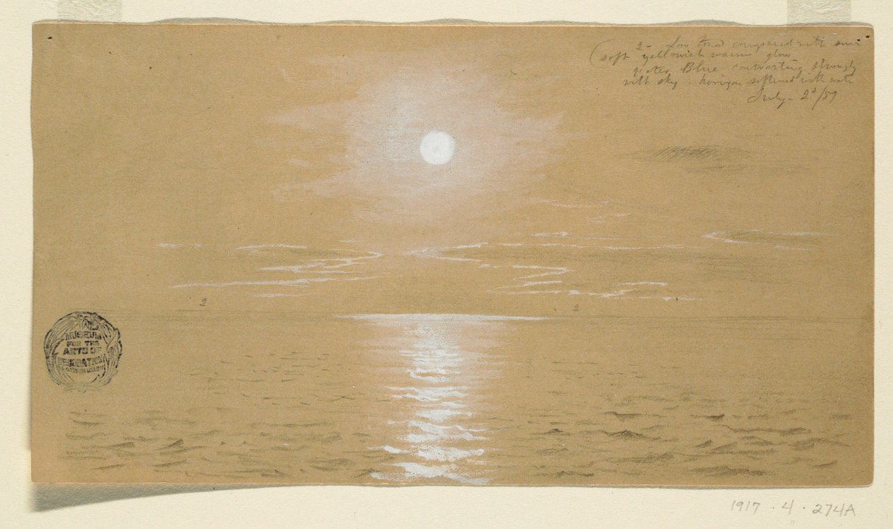 Rajz, Tengeri tájak, Új-Fundland, 1859. július 6., 1859, 1859 alkotó: Frederic Edwin Church