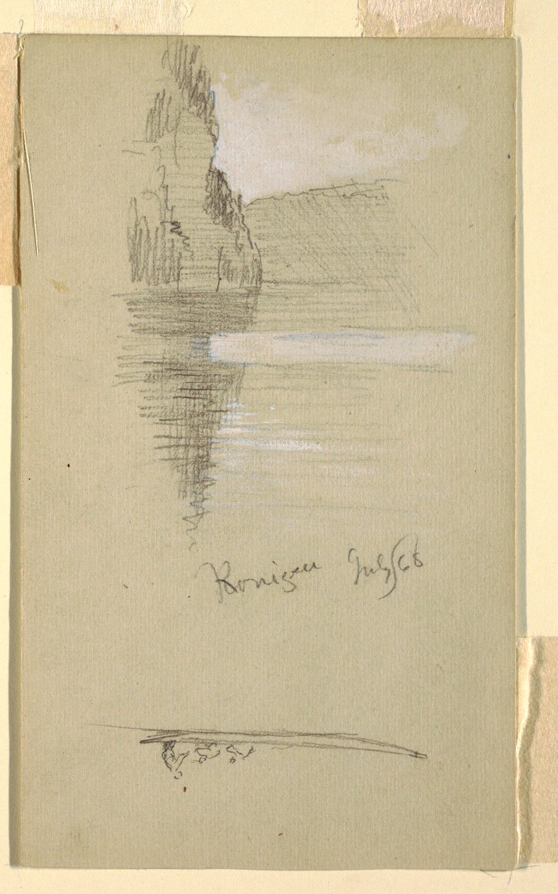 Rajz, part, Königssee, Berchtesgaden közelében, Bajorország, 1868. július alkotó: Frederic Edwin Church