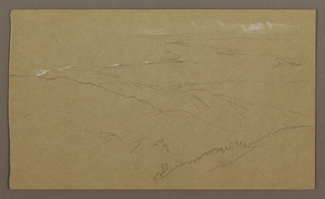 Rajz, Part és tenger, "Bloxburgh", 1865. augusztus alkotó: Frederic Edwin Church
