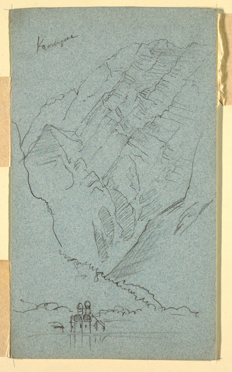 Rajz, A Königssee partja, B, 1868. július alkotó: Frederic Edwin Church