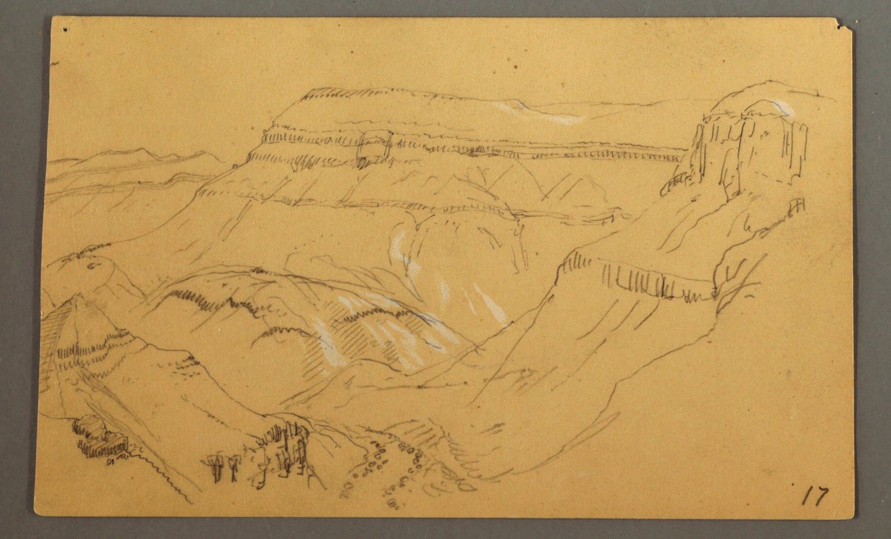 Rajz, vázlatok, El Jemen völgye, "Arábia", valószínűleg 1868, február 20. alkotó: Frederic Edwin Church