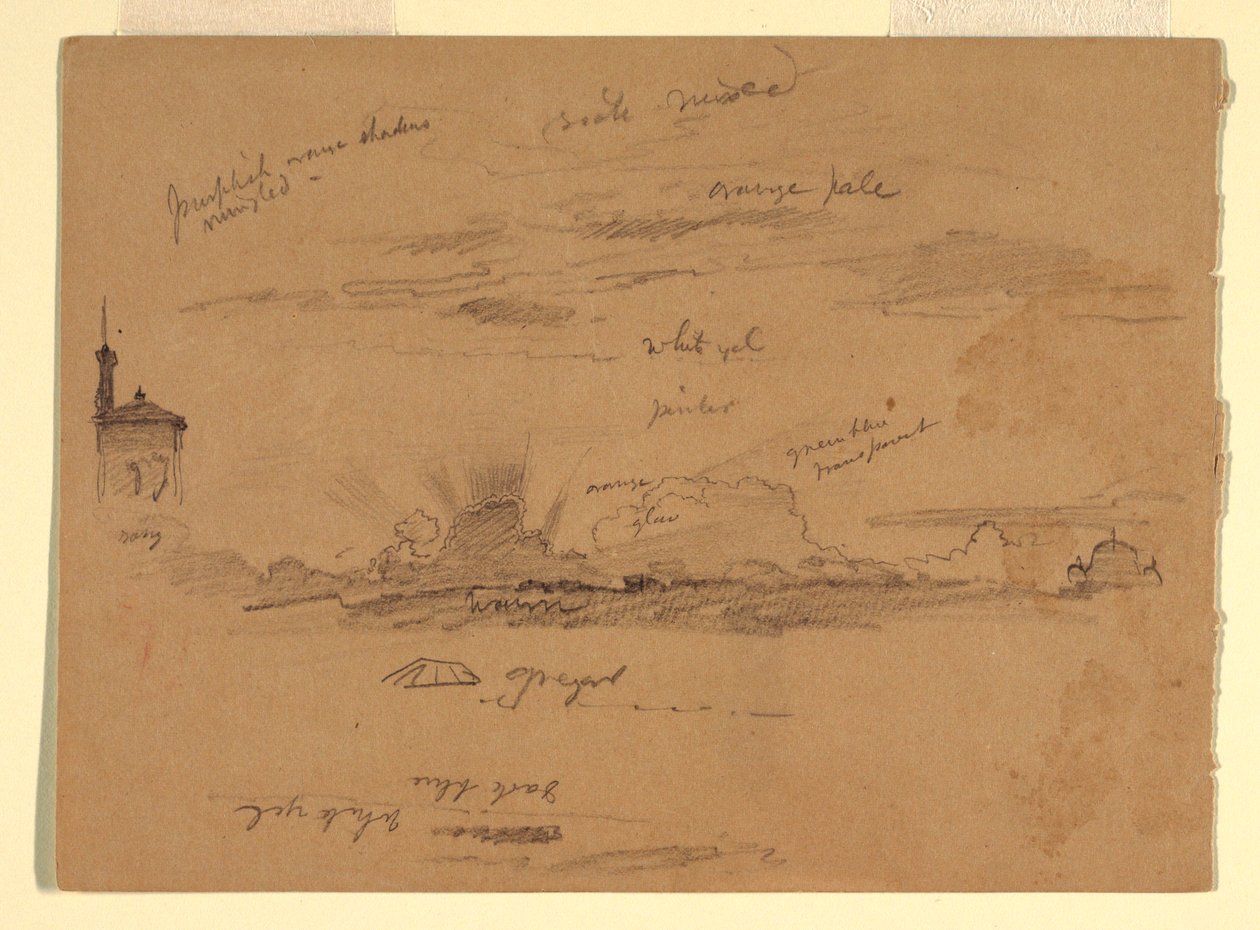 Rajz, Vázlatok Rómából, Olaszország, 1868 novembere alkotó: Frederic Edwin Church