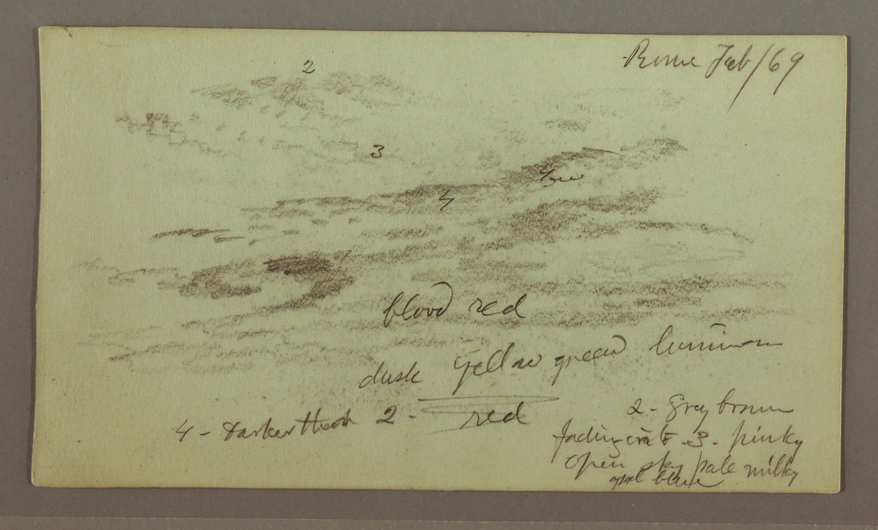 Rajz, Égbolt tanulmány, 1869. február 1. alkotó: Frederic Edwin Church