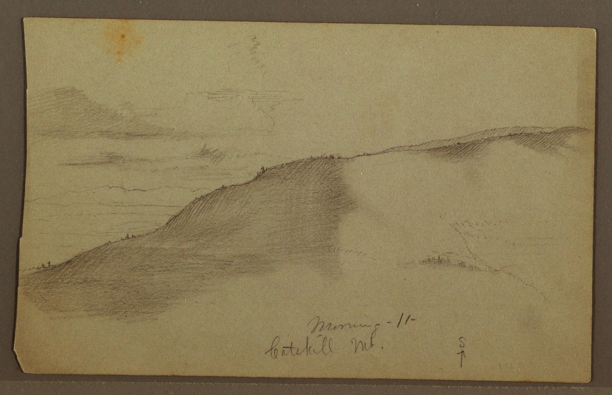 Rajz, Lejtős hegyek, valószínűleg 1860-as évek alkotó: Frederic Edwin Church
