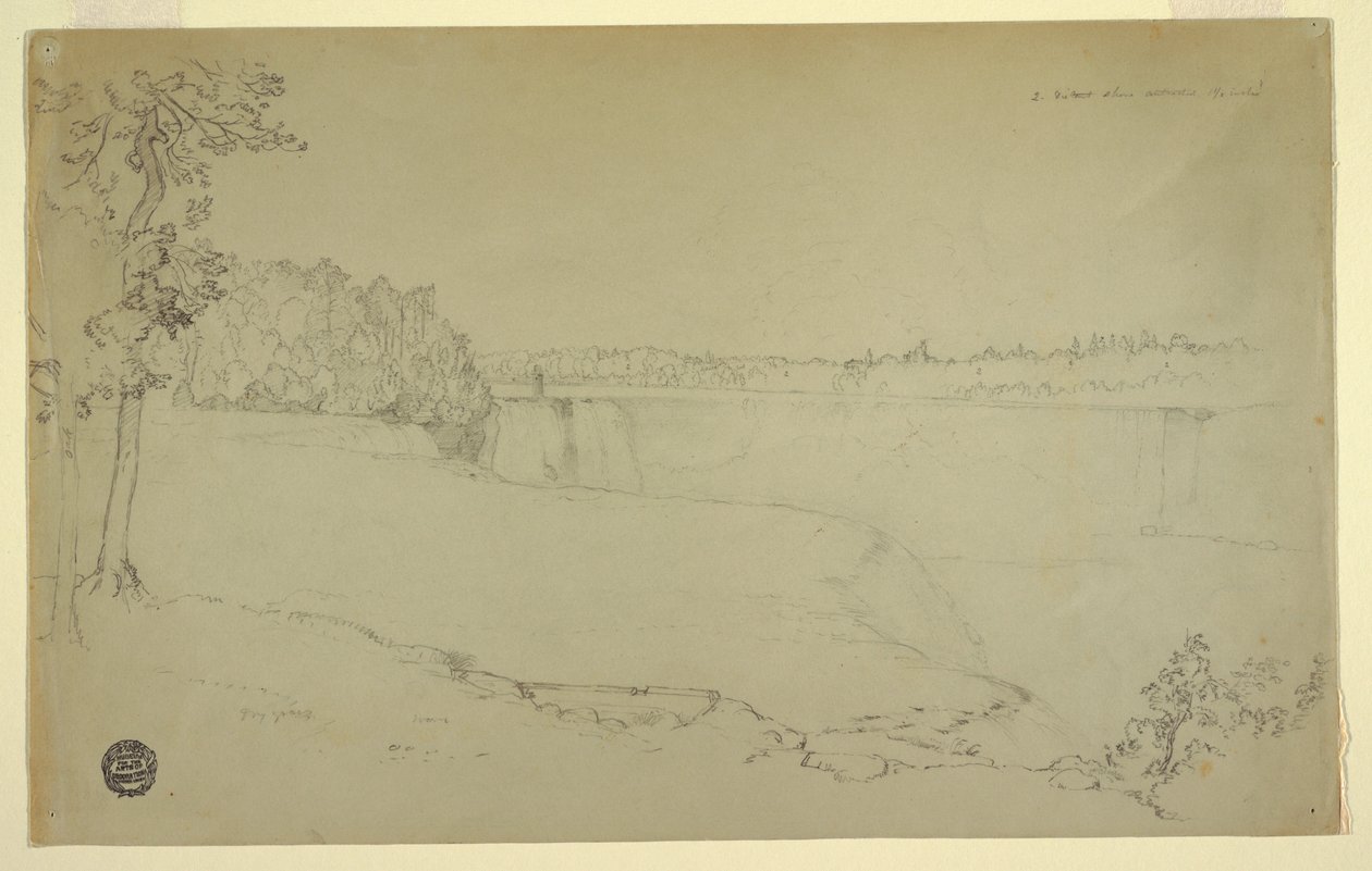 Rajz, tanulmányok. A Niagara-vízesés, valószínűleg 1856. alkotó: Frederic Edwin Church