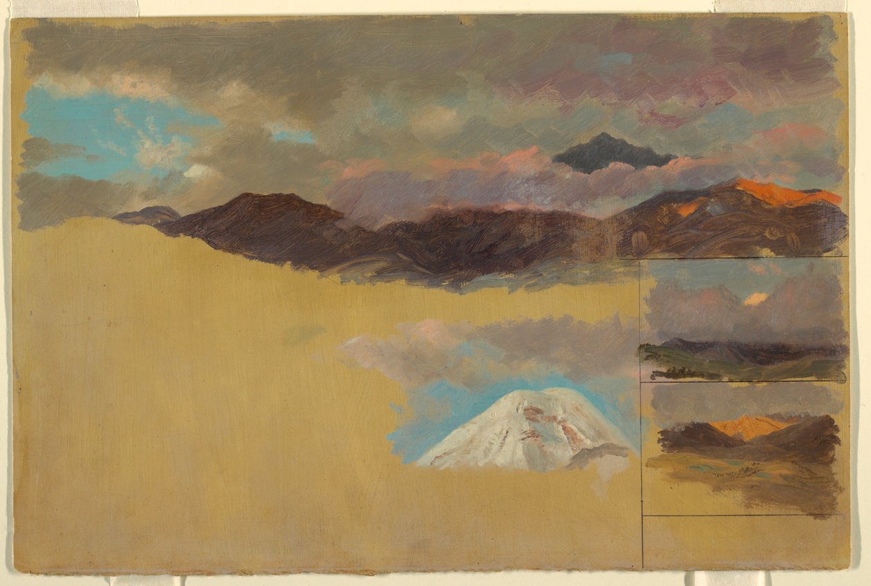 Rajz, Tanulmányok a Chimborazo hegyről, Ecuador, 1857 alkotó: Frederic Edwin Church