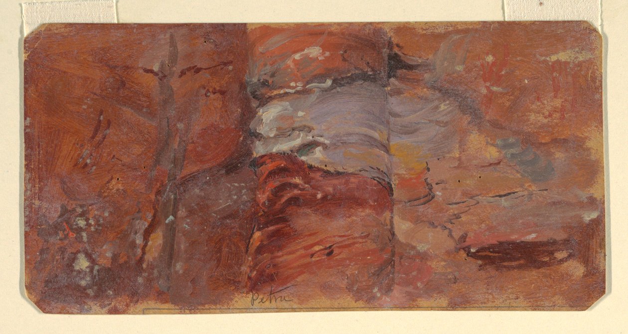 Rajz, Sziklatanulmány, Petra, 1868. február alkotó: Frederic Edwin Church