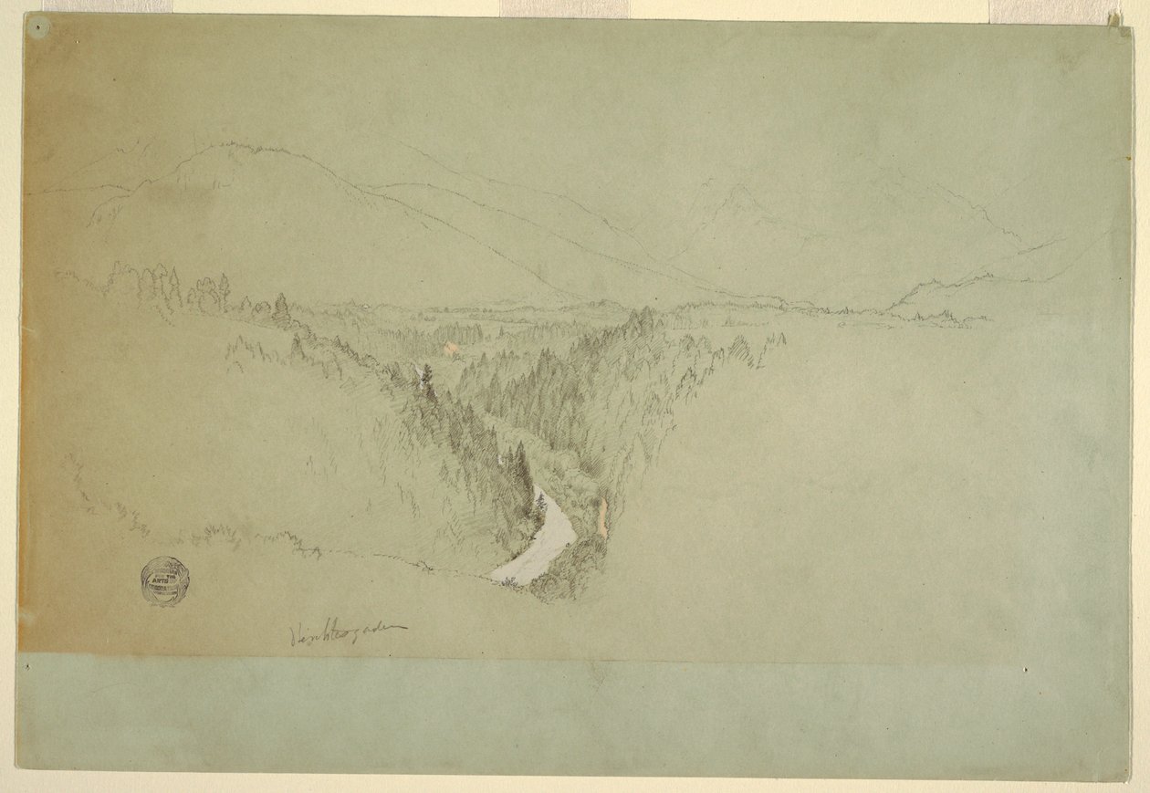 Rajz, Watzman-csúcs, Berchtesgaden, Bajorország, 1868 alkotó: Frederic Edwin Church