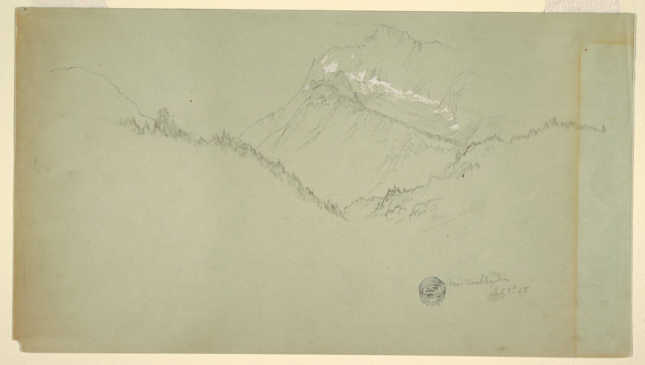 Rajz, Watzmann-csúcs, Berchtesgaden közelében, 1868. július 9. alkotó: Frederic Edwin Church