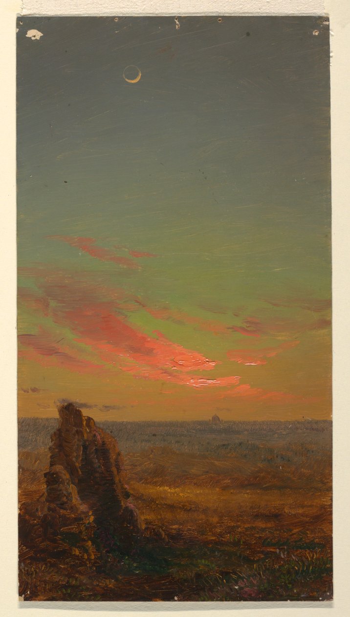 Rajz, Naplemente Róma közelében, 1868-69 alkotó: Frederic Edwin Church
