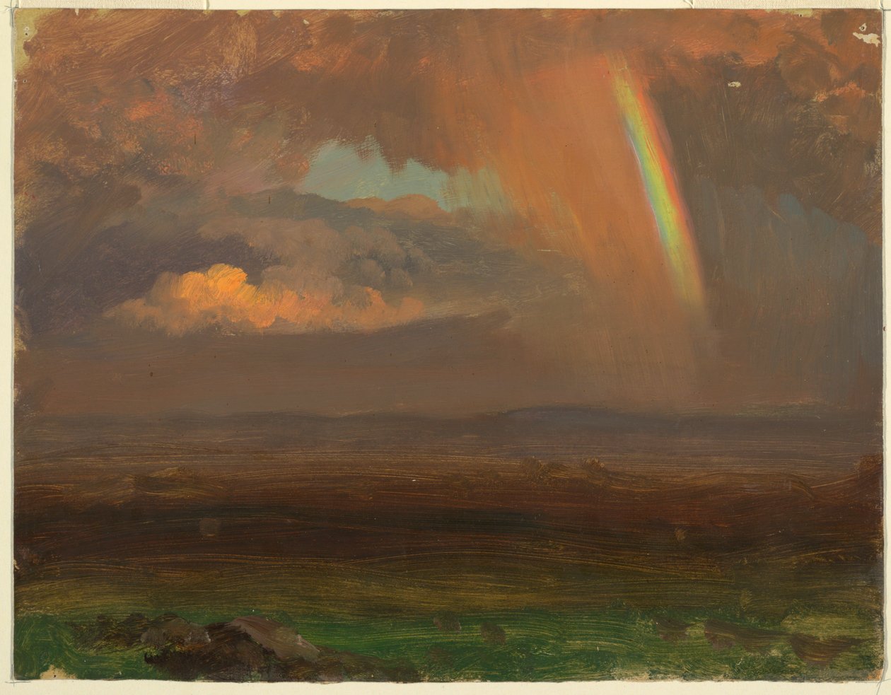 Rajz, Naplemente széles táj felett, 1865 alkotó: Frederic Edwin Church