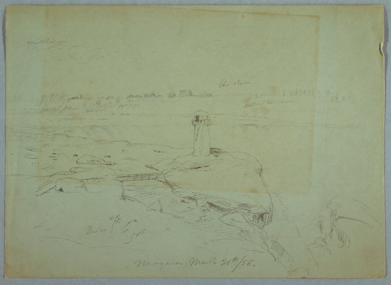 Rajz, Terrapin Point, 1856. március 20. alkotó: Frederic Edwin Church