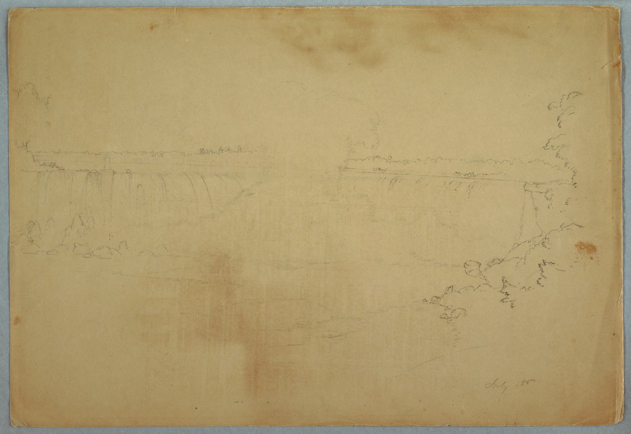 Rajz, The Canadian Falls, 1856. július alkotó: Frederic Edwin Church