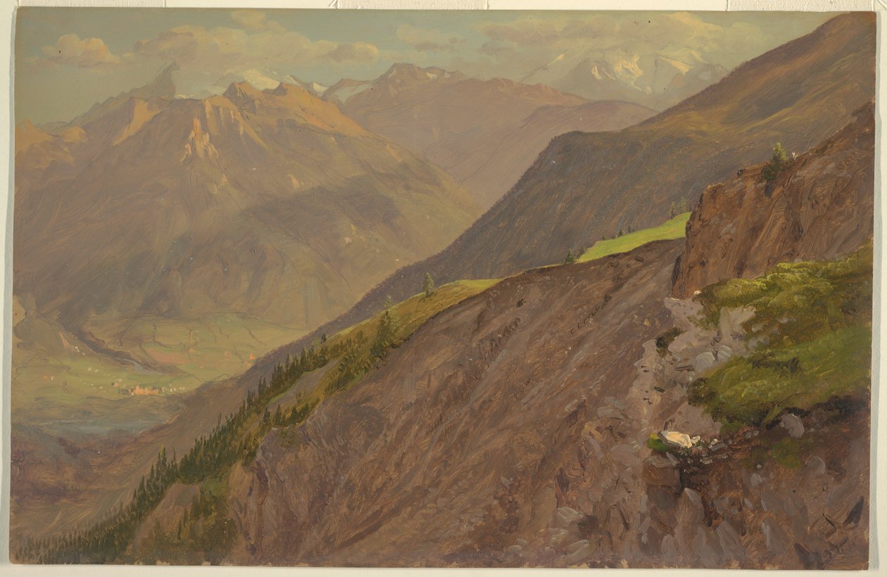 Rajz, A Goell és Watzmann, Berchtesgeden közelében, 1868 alkotó: Frederic Edwin Church