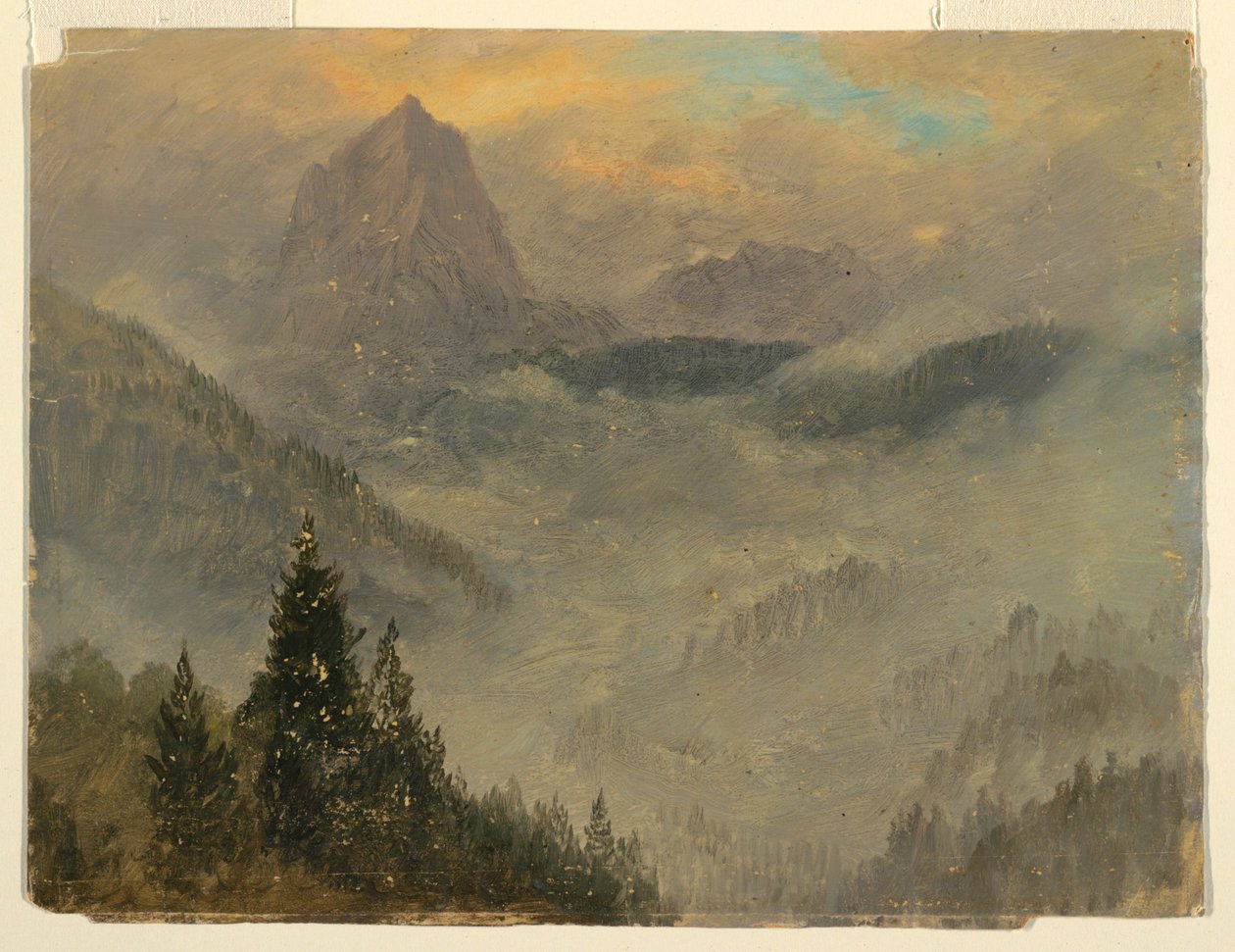 Rajz, A Hochkalter, Berchtesgaden közelében, 1868 alkotó: Frederic Edwin Church