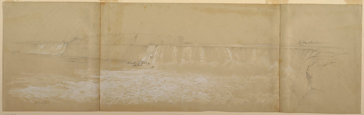 Rajz, A Niagara-vízesés, 1856. szeptember vagy október alkotó: Frederic Edwin Church