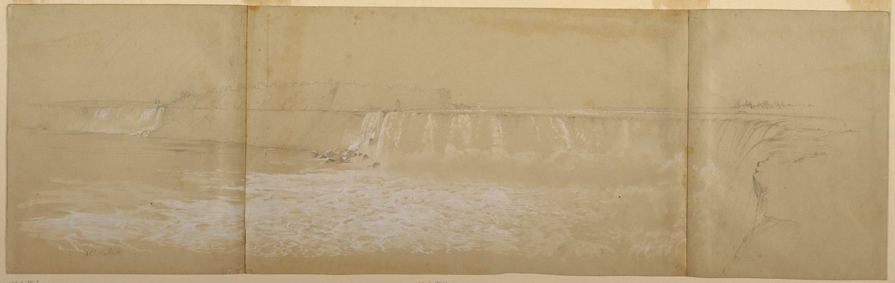 Rajz, A Niagara-vízesés, 1856. szeptember vagy október alkotó: Frederic Edwin Church