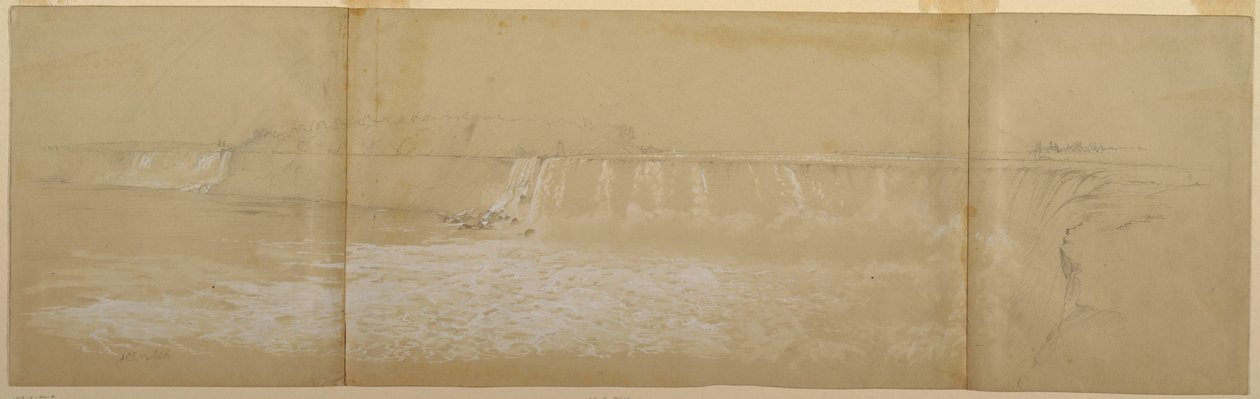 Rajz, A Niagara-vízesés, 1856. szeptember vagy október alkotó: Frederic Edwin Church
