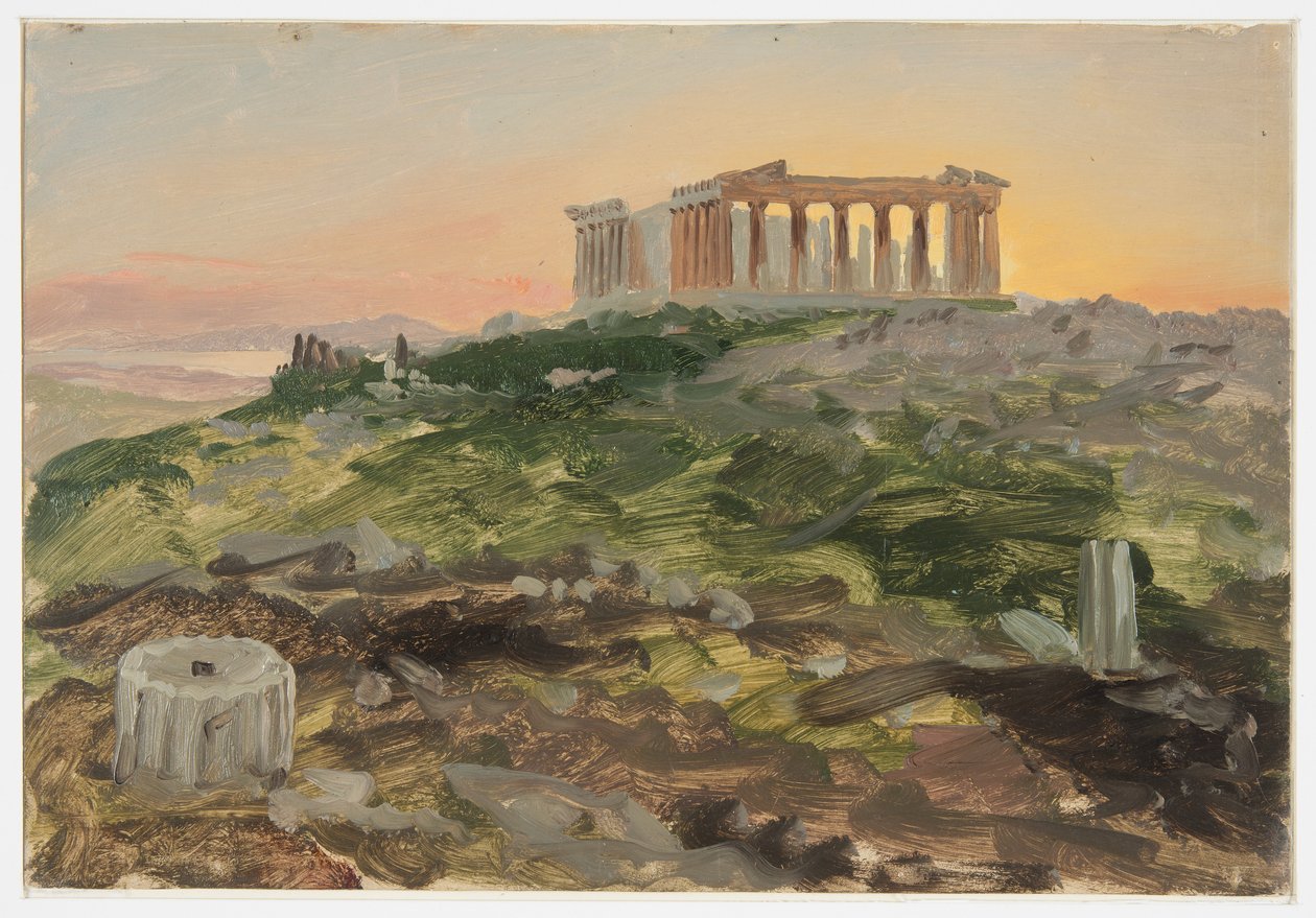 Rajz, A Parthenon délkeleti irányból, 1869. április alkotó: Frederic Edwin Church
