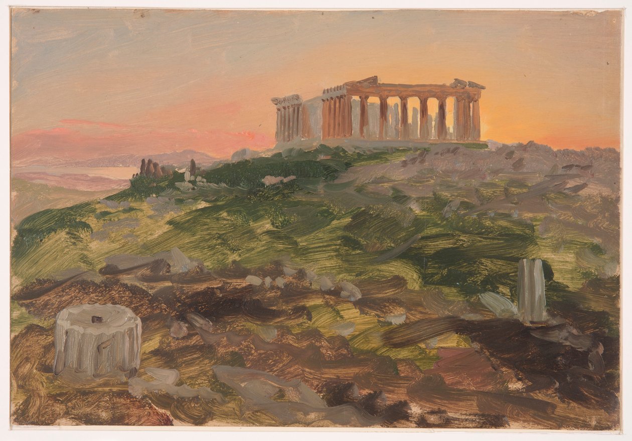 Rajz, A Parthenon délkeleti irányból, 1869. április alkotó: Frederic Edwin Church