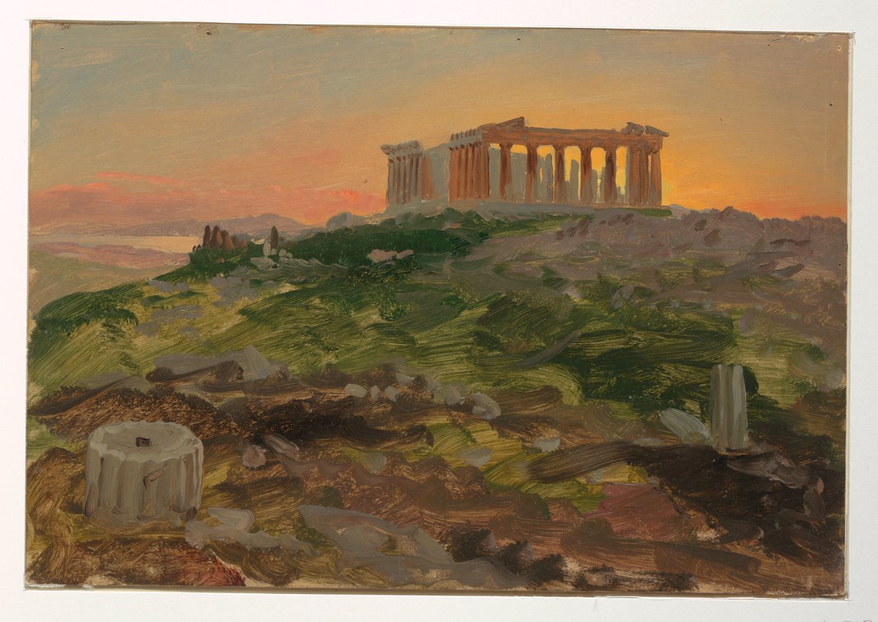 Rajz, A Parthenon délkeleti irányból, 1869. április alkotó: Frederic Edwin Church