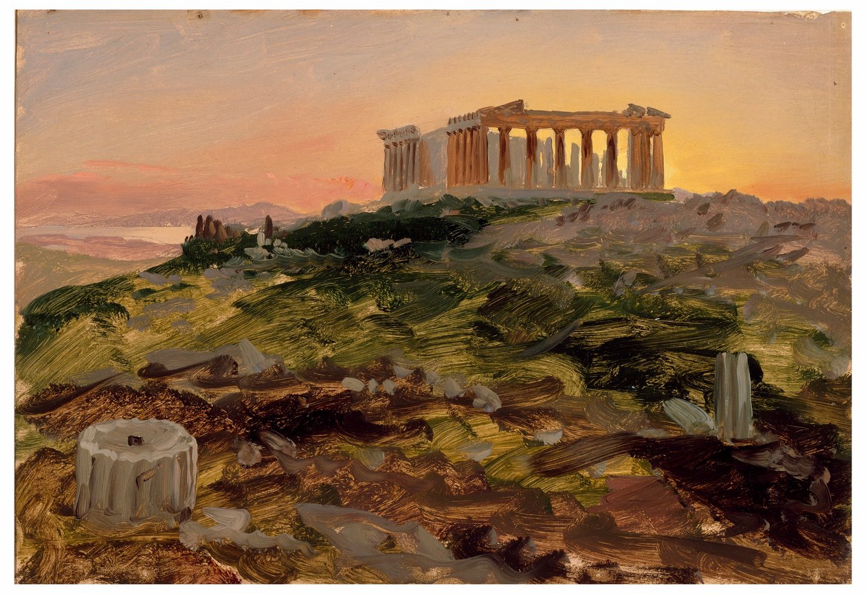 Rajz, A Parthenon délkeleti irányból, 1869. április alkotó: Frederic Edwin Church