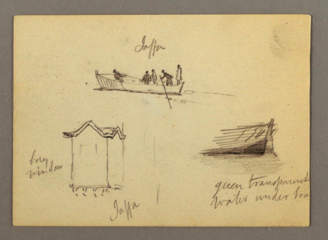 Rajz, Tizenkét figuravázlat, Joffa, Palesztina, 1868 alkotó: Frederic Edwin Church