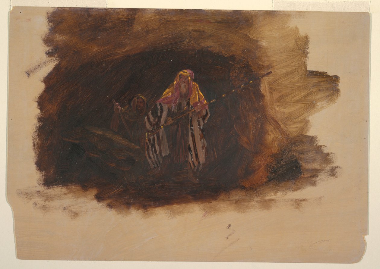 Rajz, Két beduin, 1874 alkotó: Frederic Edwin Church