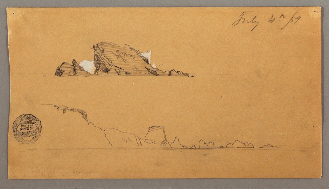 Rajz, Két jéghegy, 1859. július 4. alkotó: Frederic Edwin Church
