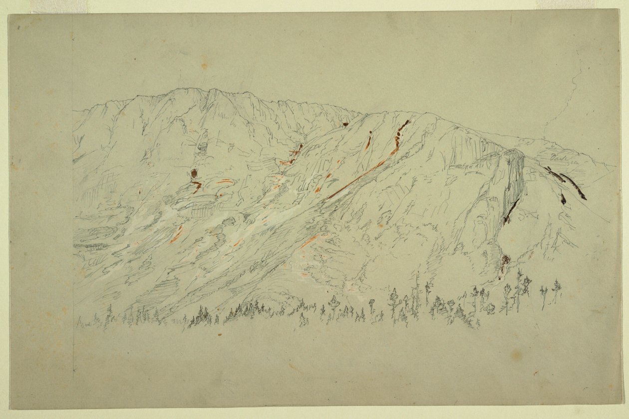 Rajz, A Nagy-medence felső része, Katahdin-hegy, 1877 szeptembere alkotó: Frederic Edwin Church